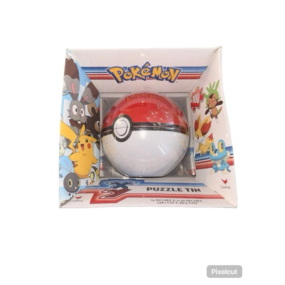 POKEMON Kids Puzzle Tin Poke Ball Tin 100 Piece Jigsaw Puzzle NIB Pokémon X & Y